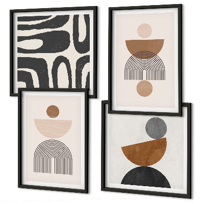 Set om 4 tavlor Abstrakt boho-design