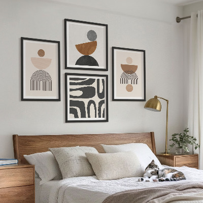 Set om 4 tavlor Abstrakt boho-design