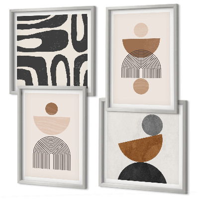 Set om 4 tavlor Abstrakt boho-design