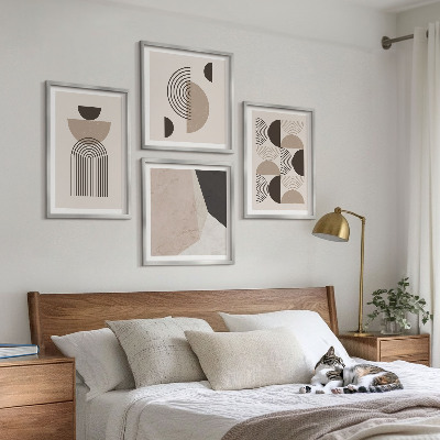 Set om 4 tavlor Abstrakta geometriska mönster