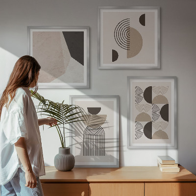 Set om 4 tavlor Abstrakta geometriska mönster