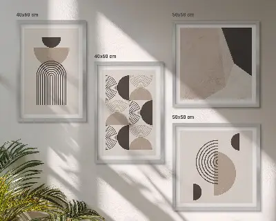 Abstrakta geometriska mönster set om 4 tavlor