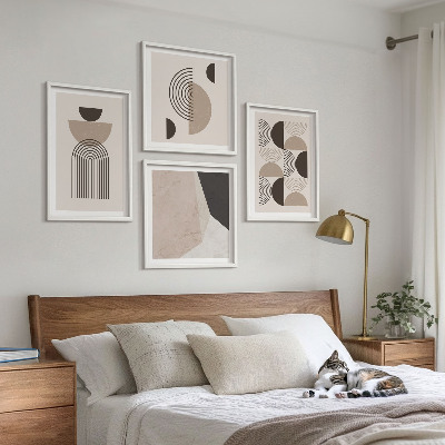 Set om 4 tavlor Abstrakta geometriska mönster