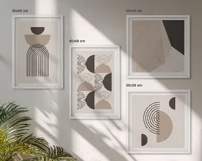 Abstrakta geometriska mönster set om 4 tavlor