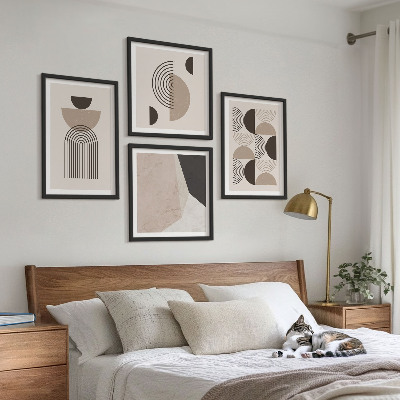 Set om 4 tavlor Abstrakta geometriska mönster