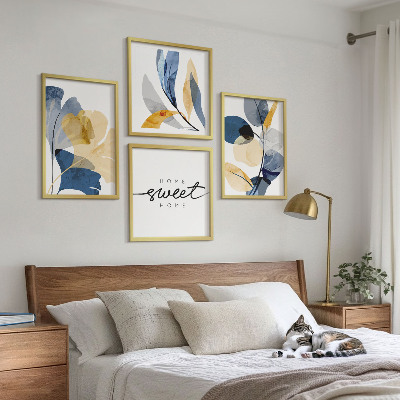 Tavelvägg ovanför soffa Akvarell växtmotiv