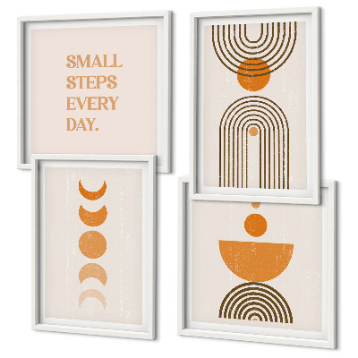 Tavelvägg med 4 tavlor Minimalistiska boho-mönster