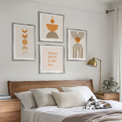 Tavelvägg med 4 tavlor Minimalistiska boho-mönster