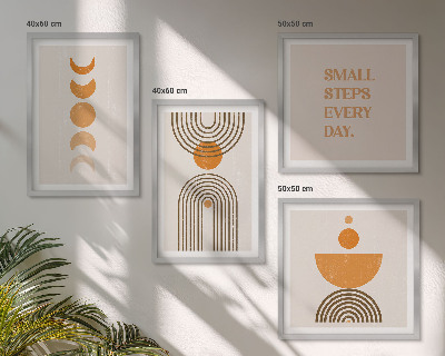 Tavelvägg med 4 tavlor Minimalistiska boho-mönster