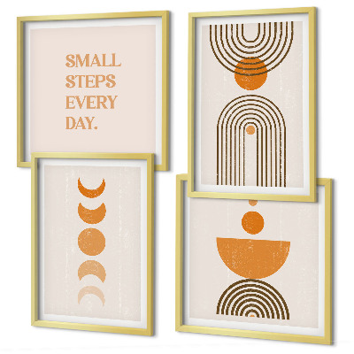 Tavelvägg med 4 tavlor Minimalistiska boho-mönster