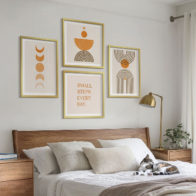 Tavelvägg med 4 tavlor Minimalistiska boho-mönster