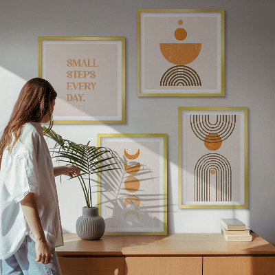 Tavelvägg med 4 tavlor Minimalistiska boho-mönster