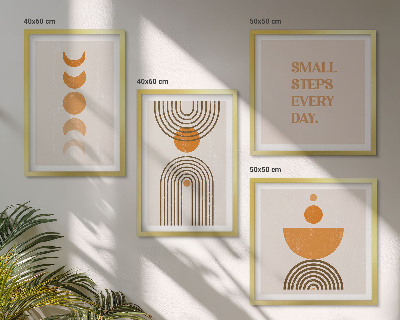 Tavelvägg med 4 tavlor Minimalistiska boho-mönster