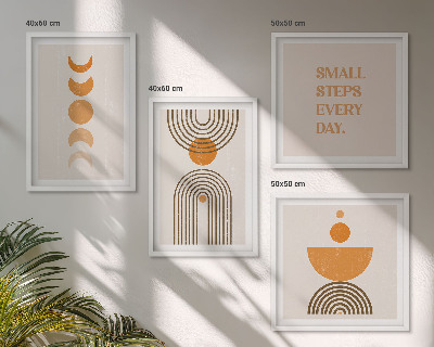 Tavelvägg med 4 tavlor Minimalistiska boho-mönster