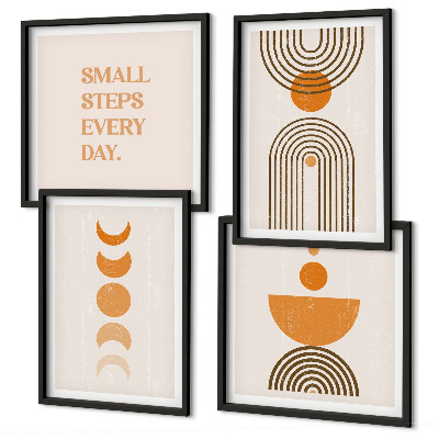Tavelvägg med 4 tavlor Minimalistiska boho-mönster