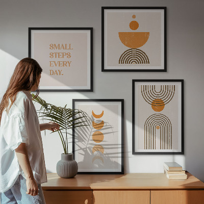 Tavelvägg med 4 tavlor Minimalistiska boho-mönster