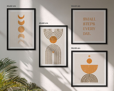 Tavelvägg med 4 tavlor Minimalistiska boho-mönster