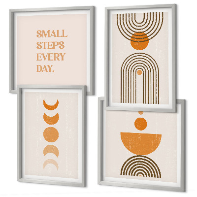 Tavelvägg med 4 tavlor Minimalistiska boho-mönster
