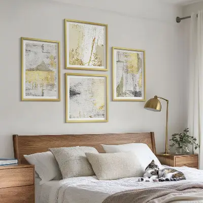 Abstrakta minimalistiska mönster set om 4 tavlor