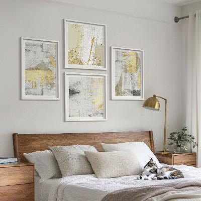 Set om 4 tavlor Abstrakta minimalistiska mönster