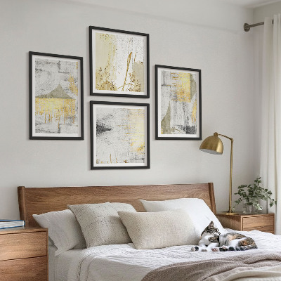 Set om 4 tavlor Abstrakta minimalistiska mönster