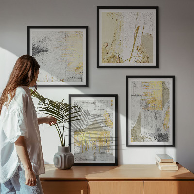 Set om 4 tavlor Abstrakta minimalistiska mönster