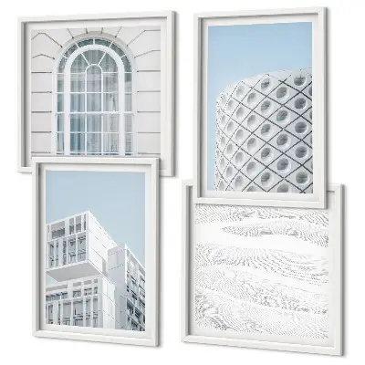 Modern arkitekturgeometri tavelset med 4 delar