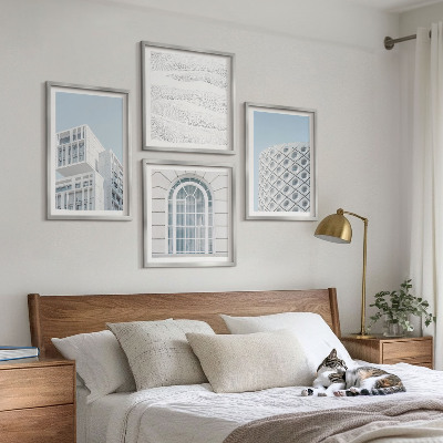 Set om 4 tavlor Modern arkitekturgeometri