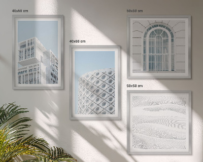 Set om 4 tavlor Modern arkitekturgeometri