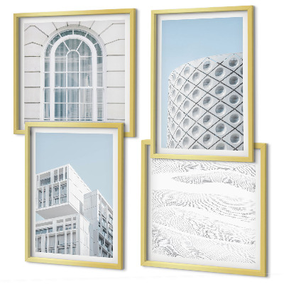 Set om 4 tavlor Modern arkitekturgeometri