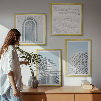 Set om 4 tavlor Modern arkitekturgeometri