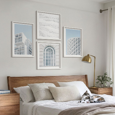 Set om 4 tavlor Modern arkitekturgeometri