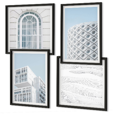 Set om 4 tavlor Modern arkitekturgeometri