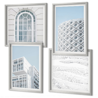 Set om 4 tavlor Modern arkitekturgeometri