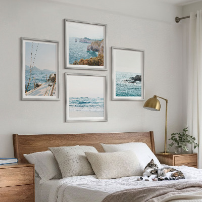 Set om 4 tavlor Utsikt över havet och landskapet