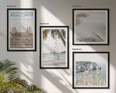 Strandtrappa gunga havet set om 4 tavlor