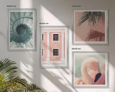 Arkitekturpastellmönster tavelvägg för placering ovanför soffa