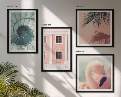 Arkitekturpastellmönster tavelvägg för placering ovanför soffa
