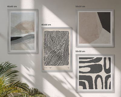 Set om 4 tavlor Abstrakta boho dekorationsmönster