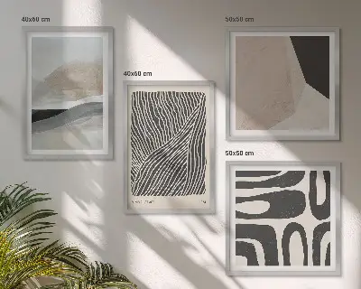 Abstrakta boho dekorationsmönster set om 4 tavlor