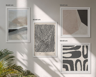 Set om 4 tavlor Abstrakta boho dekorationsmönster