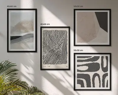 Abstrakta boho dekorationsmönster set om 4 tavlor