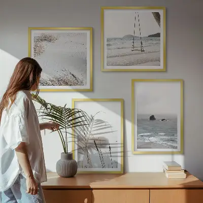 Vegetation vid vattnet på sommaren tavelvägg ovanför soffa