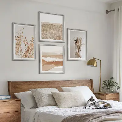 Växtmotiv i boho-stil set om 4 tavlor