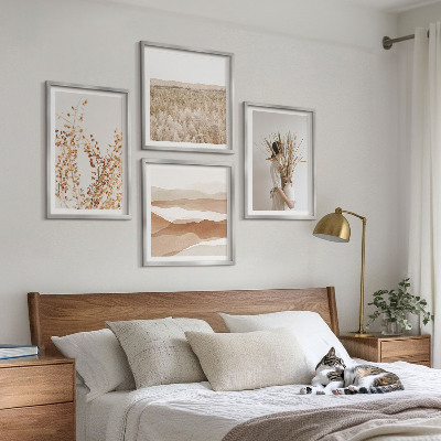 Set om 4 tavlor Växtmotiv i boho-stil