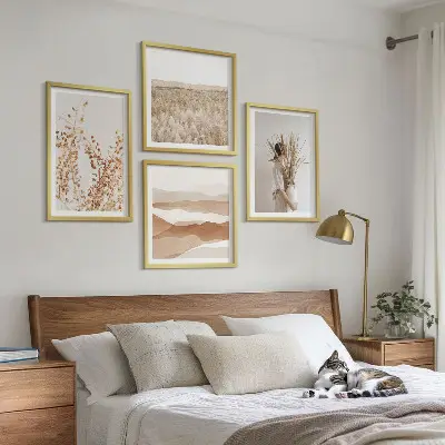 Växtmotiv i boho-stil set om 4 tavlor