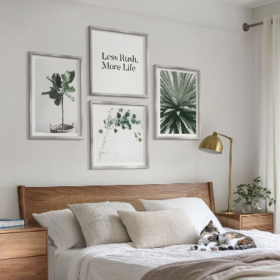 Tavelvägg ovanför soffa Gröna växter minimalism