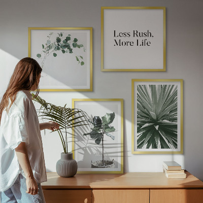 Tavelvägg ovanför soffa Gröna växter minimalism