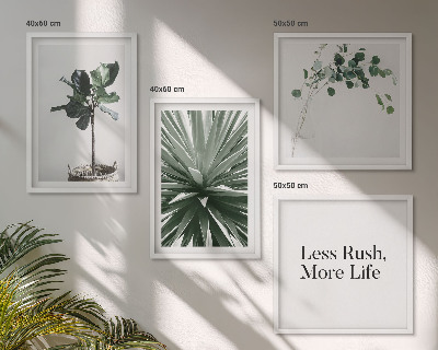 Tavelvägg ovanför soffa Gröna växter minimalism