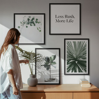 Tavelvägg ovanför soffa Gröna växter minimalism